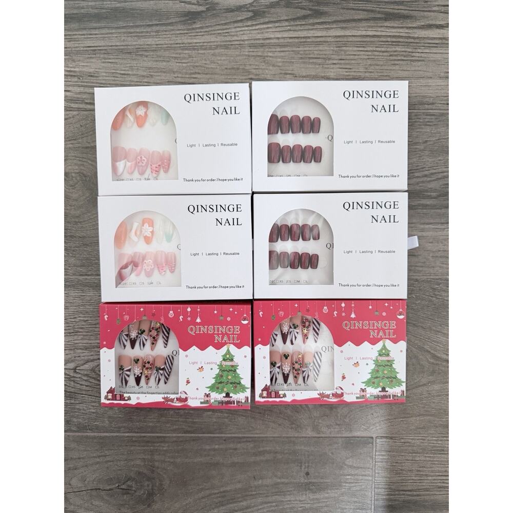 Qinsinge Women's Pressing Nails 6 Pack 2 of Each Boxes. Brand New
